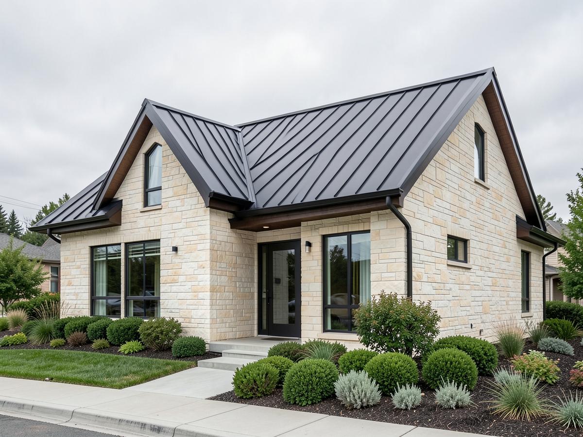 Modern Estate — Aspen Woods featuring standing seam metal roofing